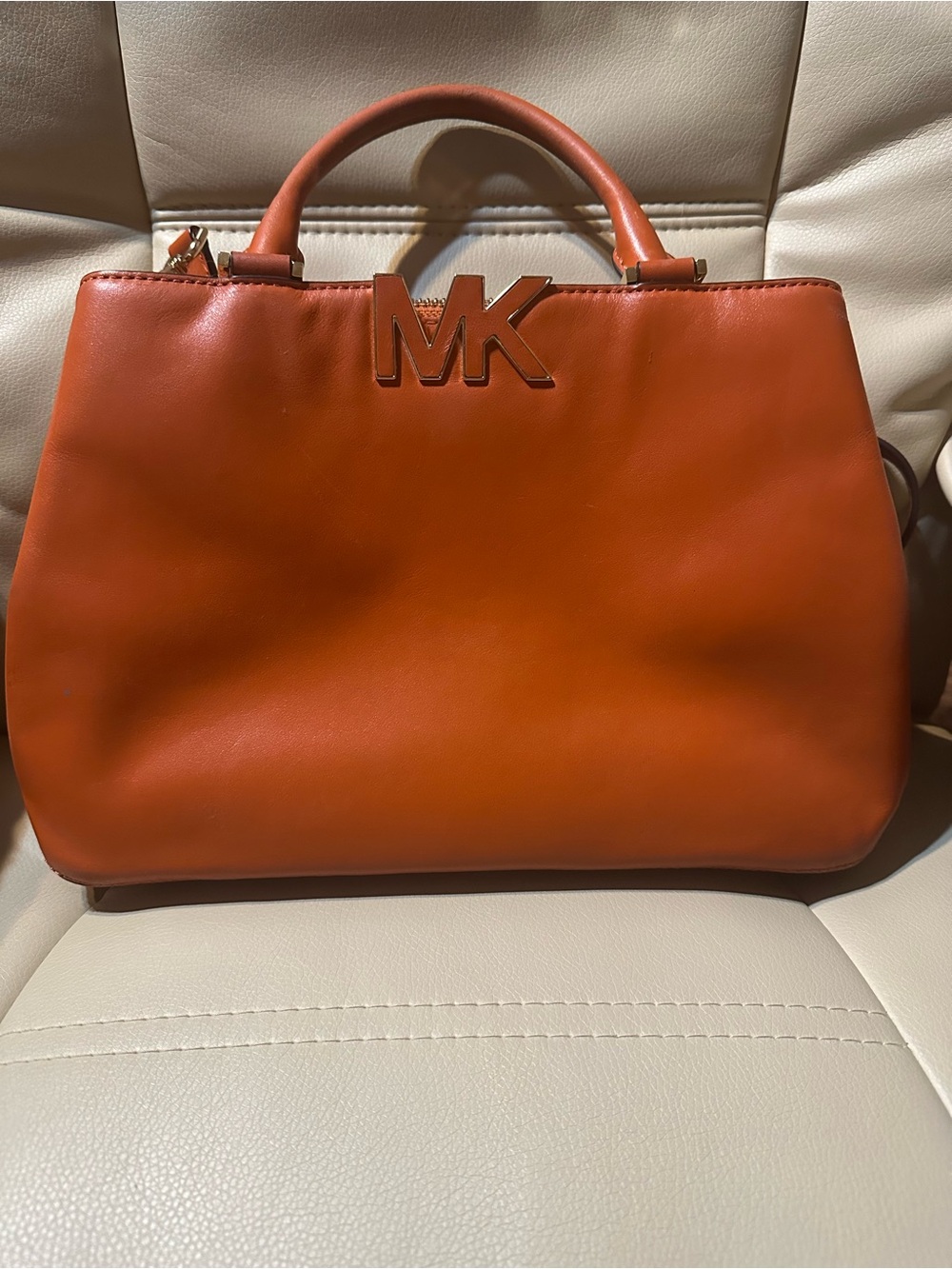 Michael Kors Orange Leather Top-Handle Satchel